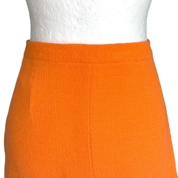 Zara Orange Textured Tweed Ruffle Mini Skirt - S - Picture 9 of 14